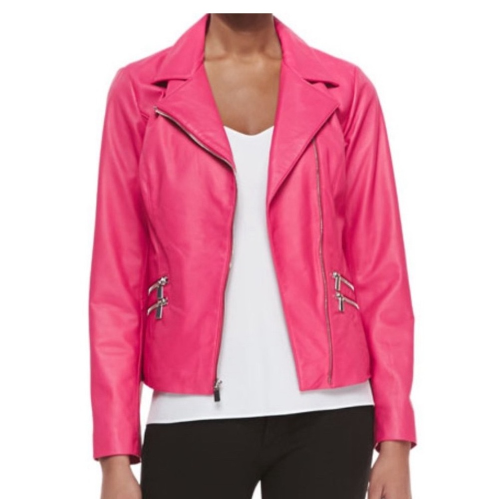 Neiman Marcus Exclusive Pink Leather Jacket